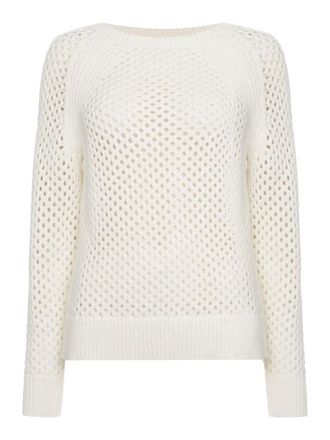 michael kors mesh sweater white cotton|Michael Kors sweaters outlet.